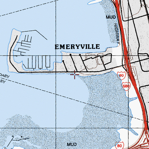 Topographic Map of Emeryville Police Department, CA