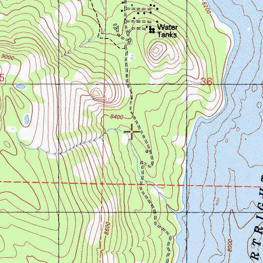 Topographic Map of Trapper Springs Campground, CA