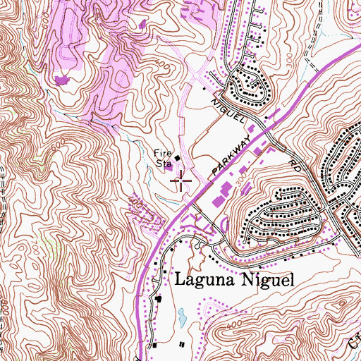 Topographic Map of Orange County Sheriff's Department - Laguna Niguel Police Services, CA