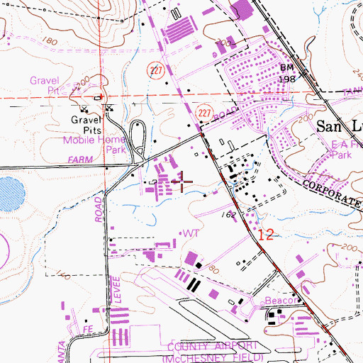 Topographic Map of California Highway Patrol - Coastal Division, CA