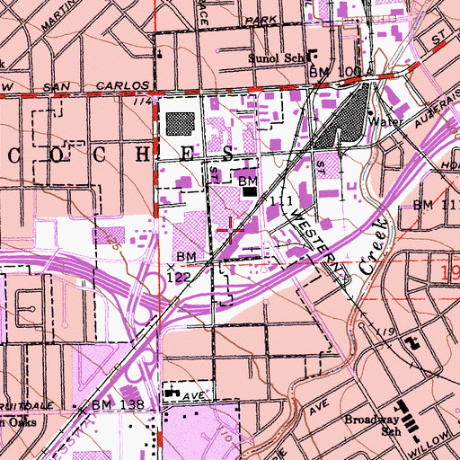 Topographic Map of San Jose Medical Group Hospital - Willow Glen Branch, CA