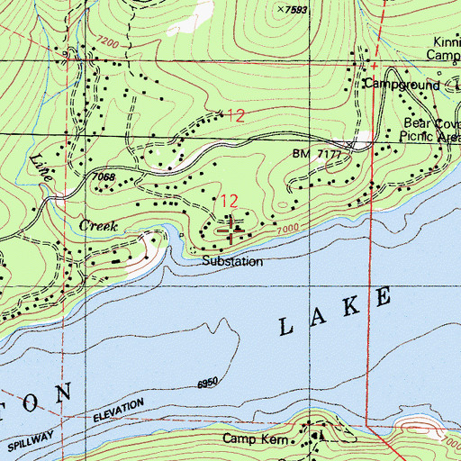 Topographic Map of Cedar Crest Resort, CA