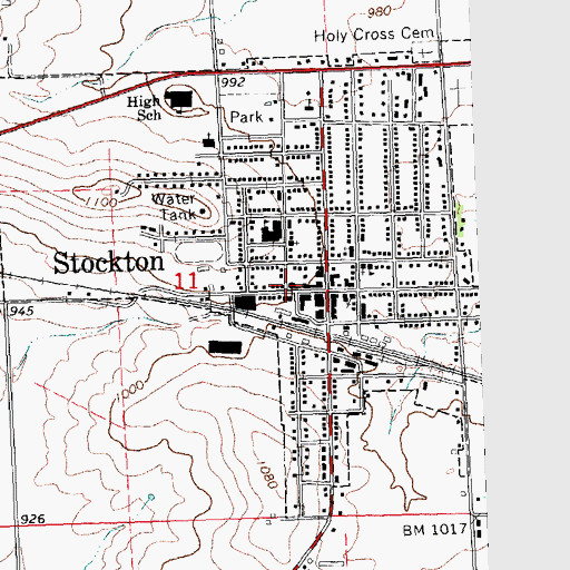 Topographic Map of Stockton Police Department, IL