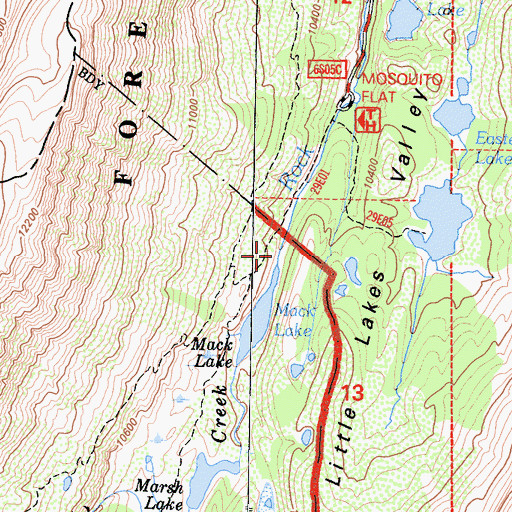 Topographic Map of Mosquito Flat Campground, CA