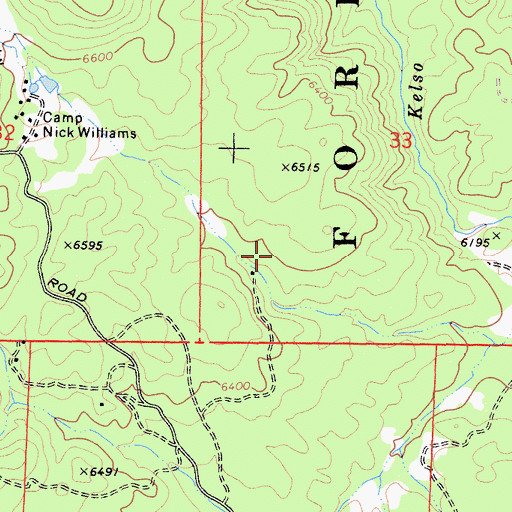 Topographic Map of Virginia Mine, CA