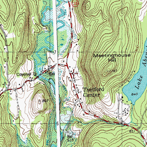 Topographic Map of Thetford Center Post Office, VT