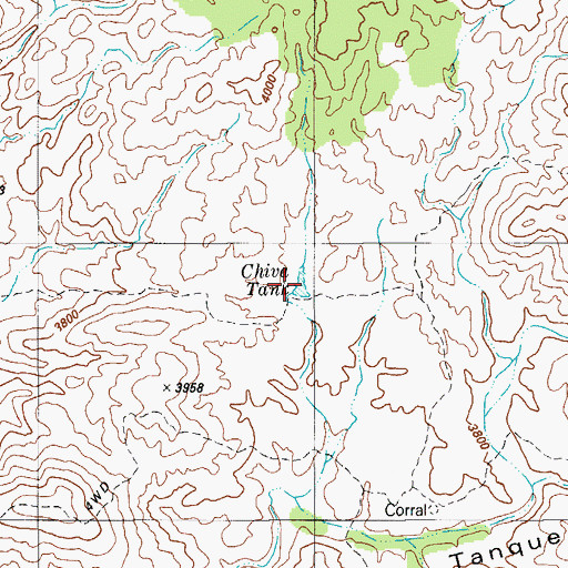 Topographic Map of Chiva Tank, AZ
