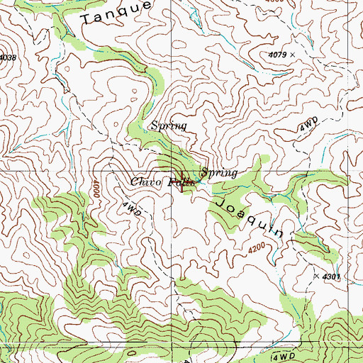 Topographic Map of Chiva Falls, AZ
