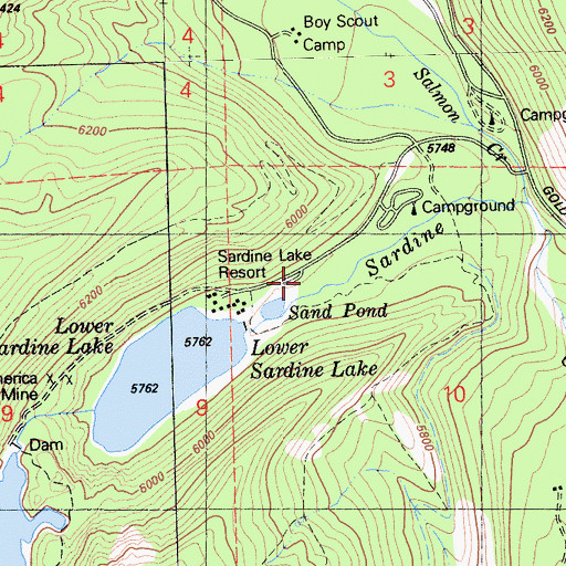 Topographic Map of Sand Pond Picnic Area, CA