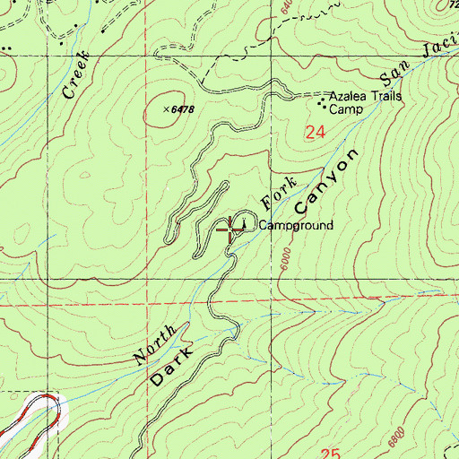 Topographic Map of Dark Canyon Campground, CA