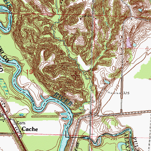 Topographic Map of Cypress Creek National Wildlife Refuge, IL