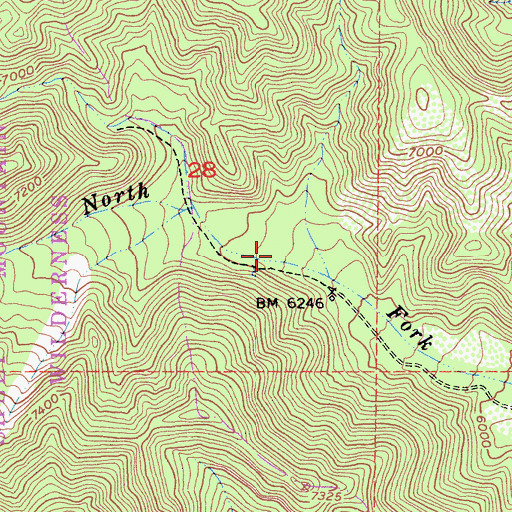 Topographic Map of Pauite Campground, CA