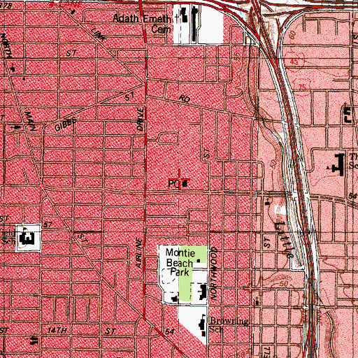 Topographic Map of Houston Post Office Anson Jones Station, TX
