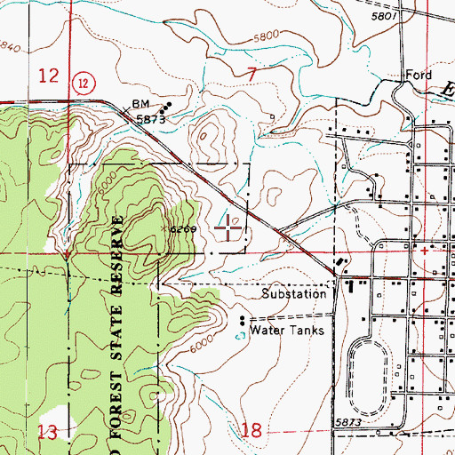 Topographic Map of United States Forest Service Fire Station - Escalante Office, UT