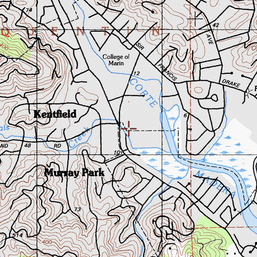 Topographic Map of College of Marin Campus Police Department, CA