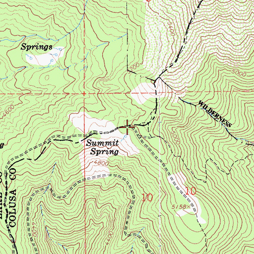 Topographic Map of Summit Springs Trailhead, CA