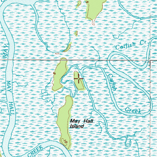 Topographic Map of Little May Hall Island, GA