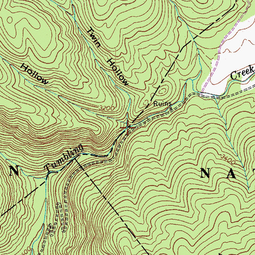 Topographic Map of Twin Hollow, VA