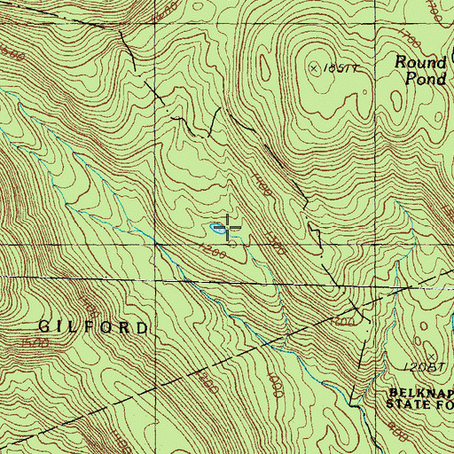 Topographic Map of Roberts Pond, NH