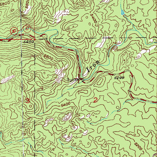 Topographic Map of Iron Creek Tunnel, SD