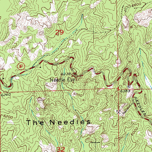 Topographic Map of Needles Eye Tunnel, SD