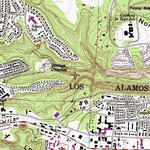 Topographic Map of Acid Canyon, NM