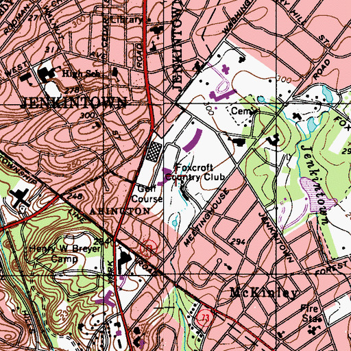 Topographic Map of Foxcroft Square Post Office, PA
