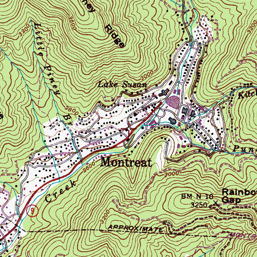 Topographic Map of Montreat Post Office, NC
