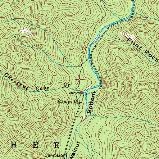 Topographic Map of Walnut Bottoms Cemetery, NC