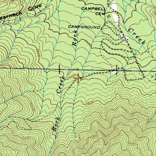 Topographic Map of Williamson Cemetery, TN