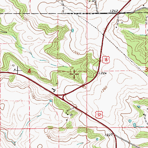 Topographic Map of Southeastern Minnesota State Veterans Cemetery, MN