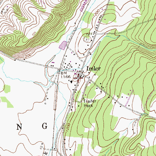 Topographic Map of Imler Saint Paul Brethren Cemetery, PA