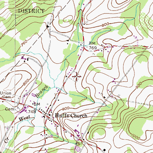 Topographic Map of Rauch Hertzog Cemetery, PA