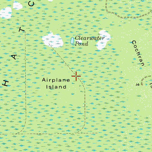 Topographic Map of Airplane Island, FL
