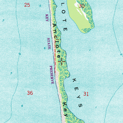 Topographic Map of Anclote Key, FL