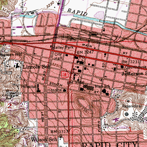 Topographic Map of Emmanuel Episcopal Church Memorial Garden, SD