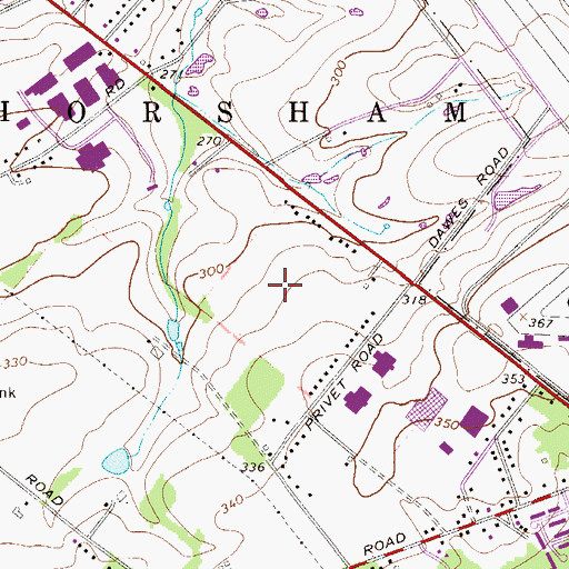 Topographic Map of Horsham Post Office, PA