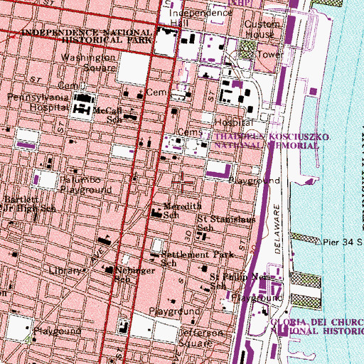 Topographic Map of Penns Landing Post Office, PA