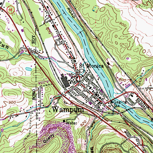 Topographic Map of Wampum Police Department, PA