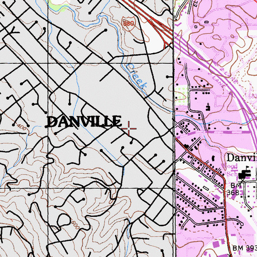 Topographic Map of Danville Square Post Office, CA