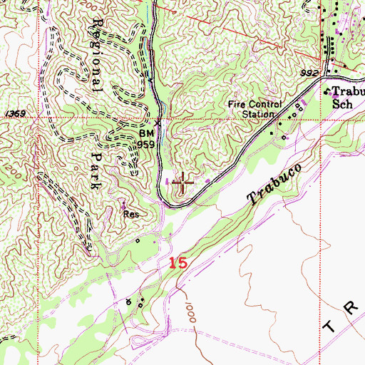 Topographic Map of Trabuco Canyon Post Office, CA