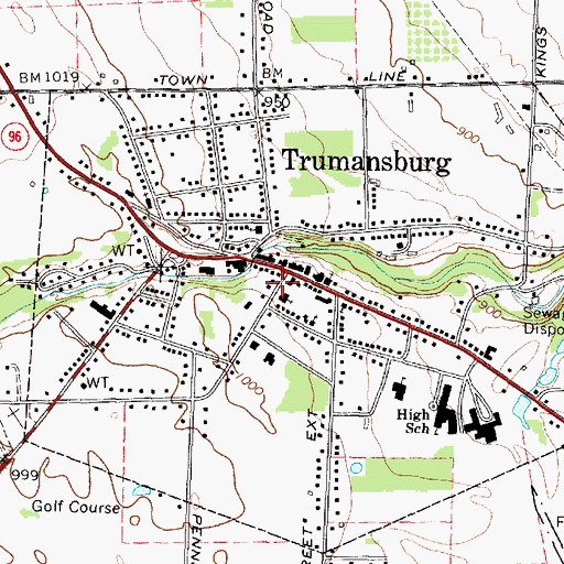 Topographic Map of Trumansburg Police Department, NY