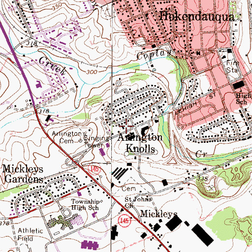 Topographic Map of Whitehall Township Police Department, PA