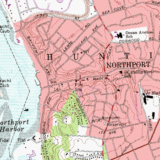 Topographic Map of Northport Village Police Department, NY