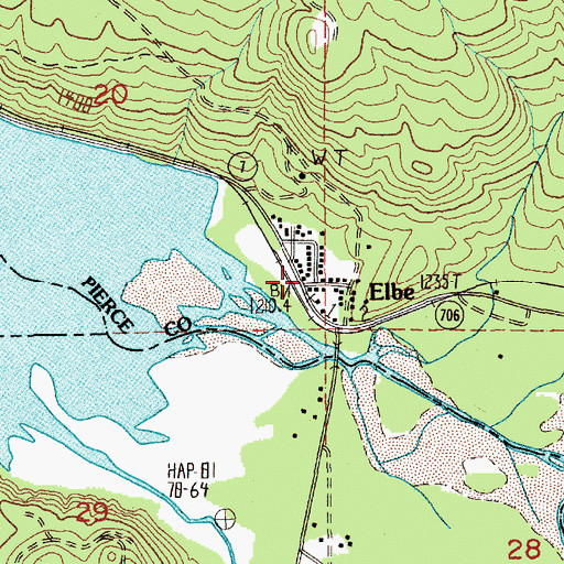 Topographic Map of Elbe Post Office, WA