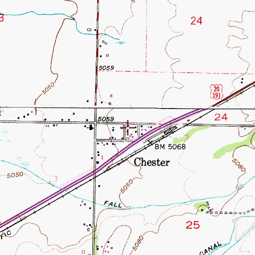 Topographic Map of Chester Post Office, ID