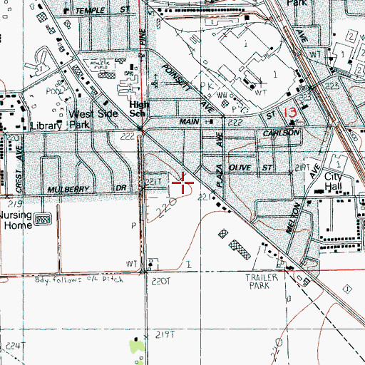 Topographic Map of Trumann Post Office, AR