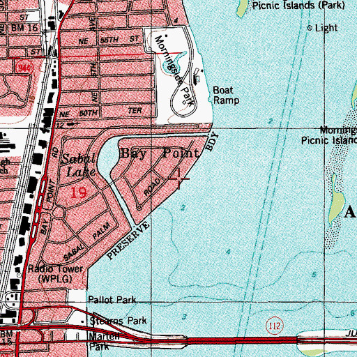 Topographic Map of Bay Point, FL
