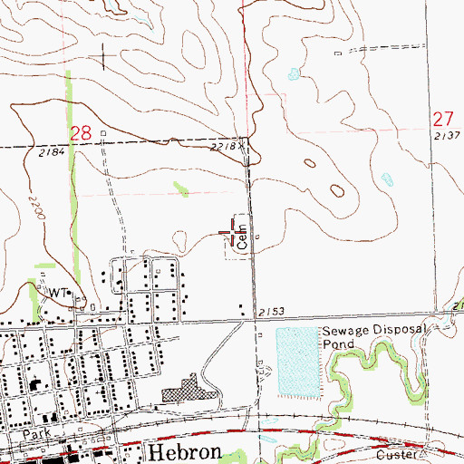 Topographic Map of English Congregational Church Cemetery, ND