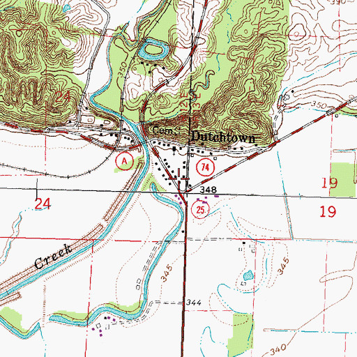 Topographic Map of Dutchtown Post Office, MO